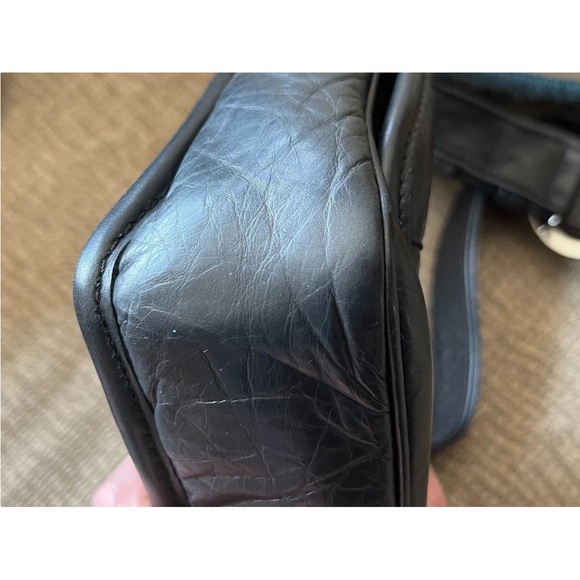 Chanel Black Calfskin Quilted Shoulder Bag Silver CC Buckle Logo Flap Rare - Picture 4 of 6